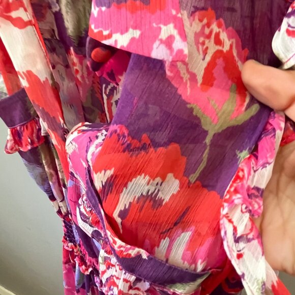 Revolve Misa Los Angeles Trina Floral Chiffon Dress - S - Picture 2 of 8